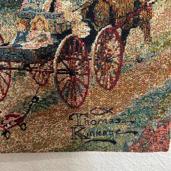 Thomas Kinkade Wall Hanging Tapestry Country Memories Song of Solomon Horses Rod - Picture 5 of 11